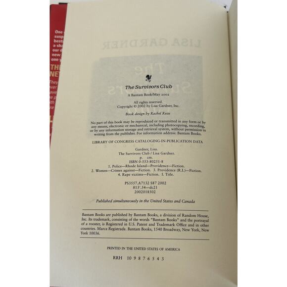 The Survivors Club - Hardcover By Lisa Gardner Best Selling Author - Picture 4 of 4